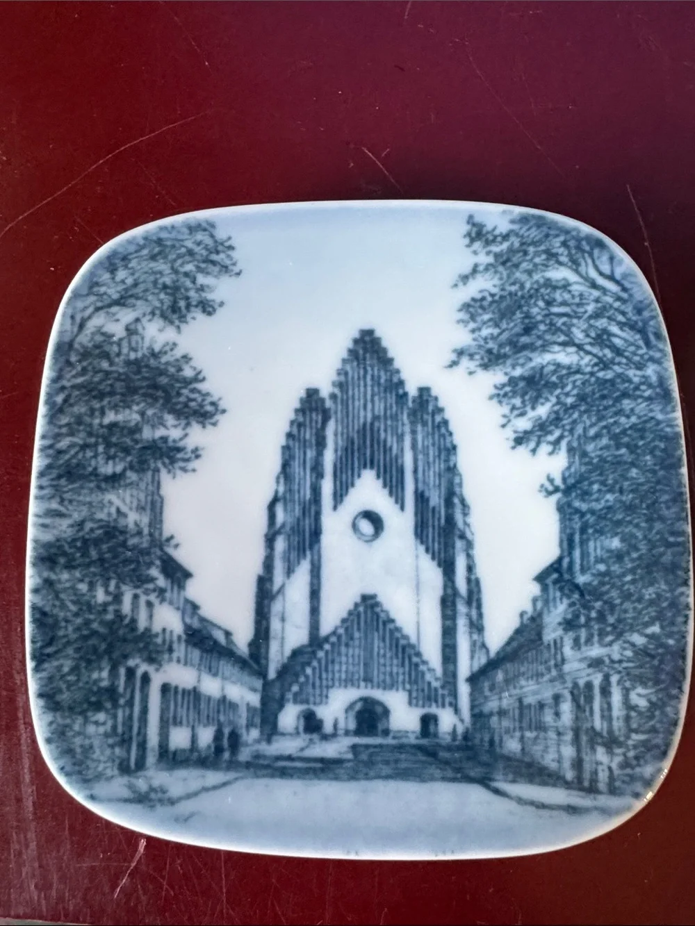 B&G Bing & Grondahl Mini Square Plate, Coaster, Ashtray, Wall Hanging - Set of 3